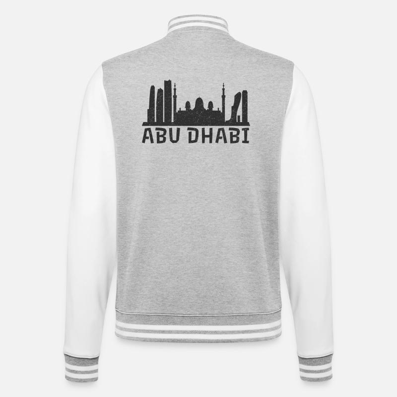 Abu Dhabi Nightscape - College-Sweatjacke - Grau meliert/Weiß