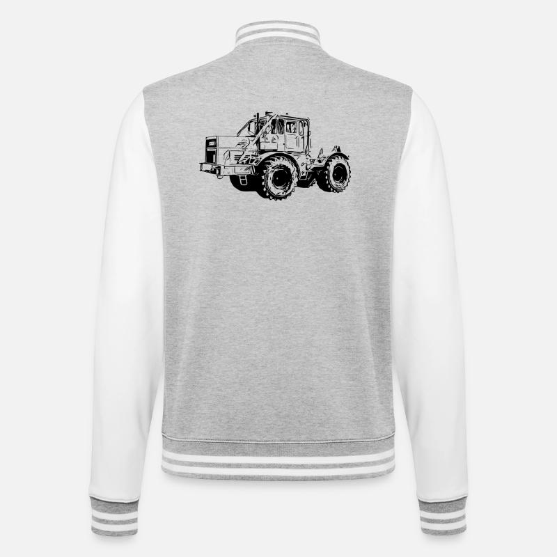 Kraftmaschine K700 Traktor - College-Sweatjacke - Grau meliert/Weiß