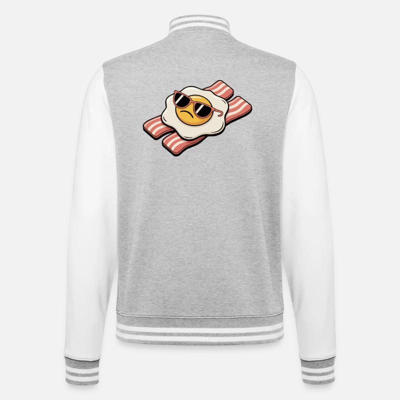 Bacon and egg - Breakfast Breakdown - College Sweat Jacket - heather grey/white
