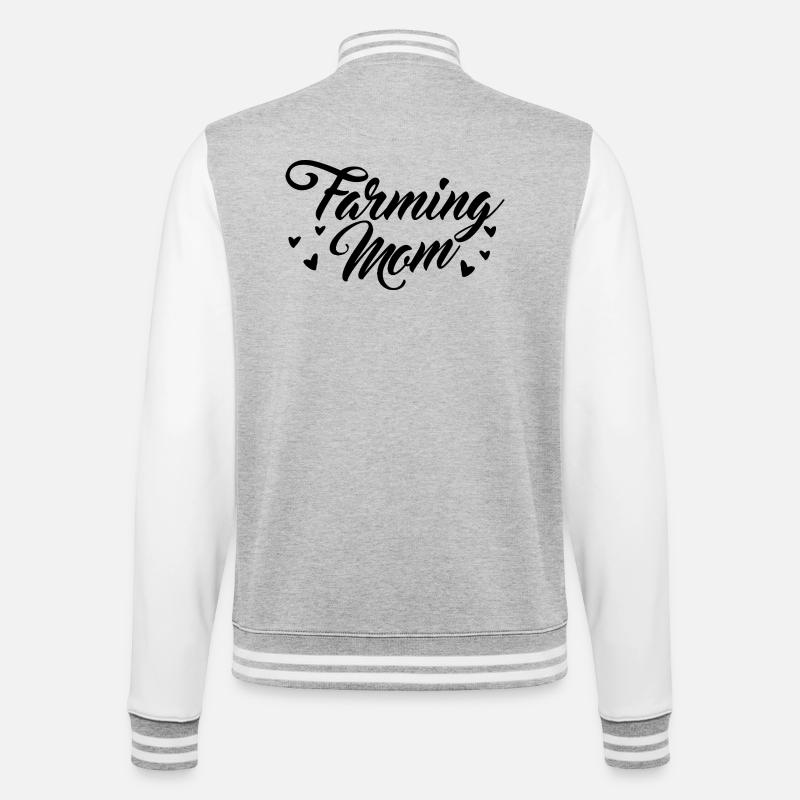 Bauernhof Mutter - College-Sweatjacke - Grau meliert/Weiß