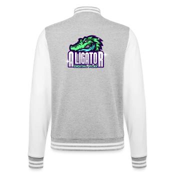 Art numérique de l’alligator - Veste Teddy - gris chiné / blanc - Dos - Marisol (170cm)
