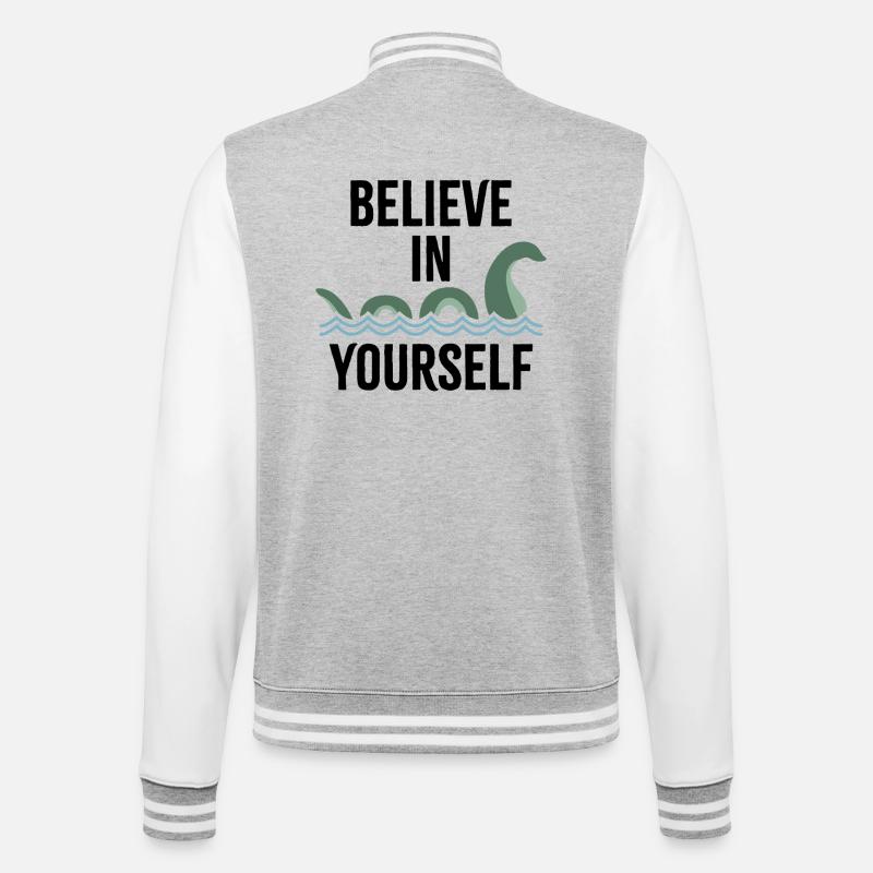 an sich selbst glauben - College-Sweatjacke - Grau meliert/Weiß