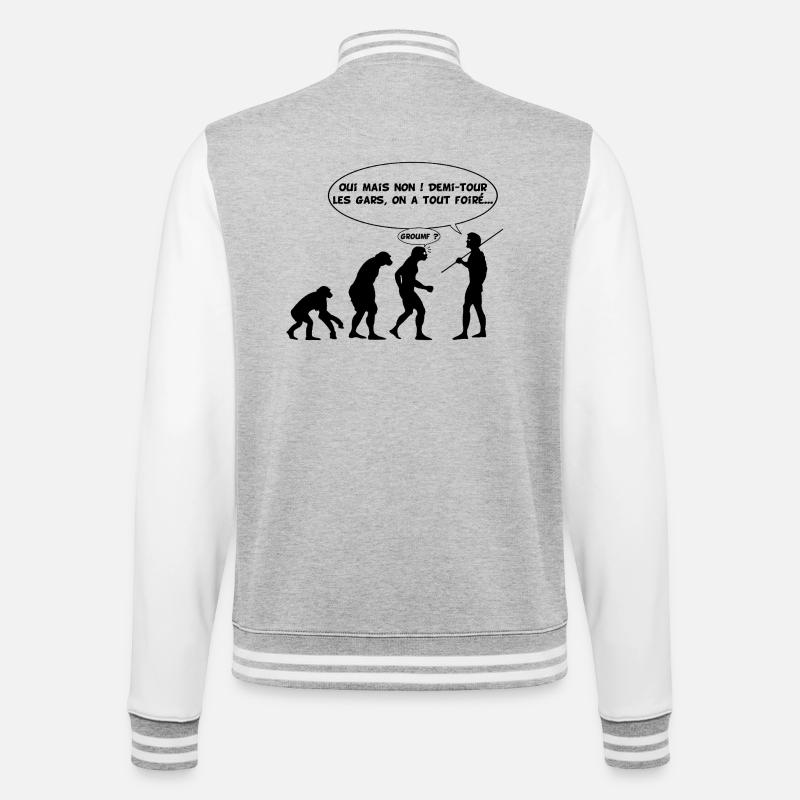 Erreur d'évolution (noir) - Veste Teddy - gris chiné / blanc