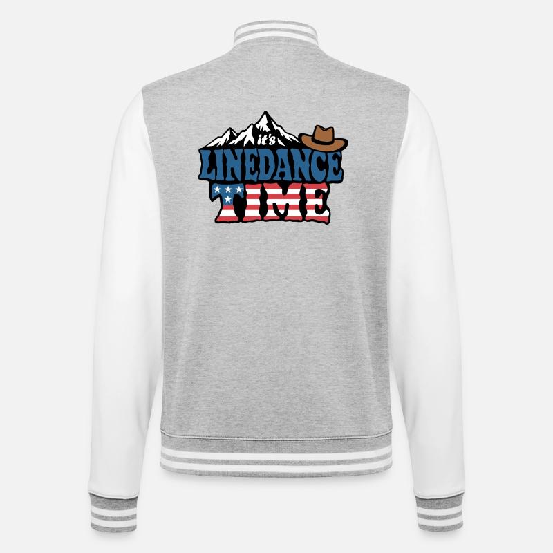 It's linedance time, Linedancing, Country Fan - College Sweat Jacket - heather grey/white