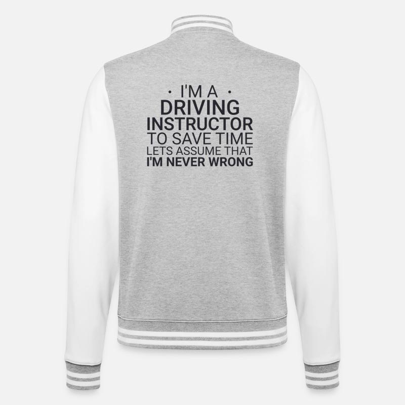Fahrlehrer Never Wrong Drive Tutor - College-Sweatjacke - Grau meliert/Weiß