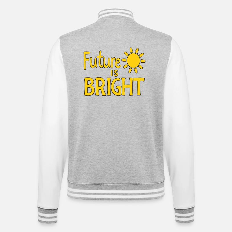 Future Is Bright - Sonne  - College-Sweatjacke - Grau meliert/Weiß