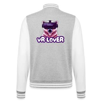 Ours VR avec lunettes de réalité virtuelle - Veste Teddy - gris chiné / blanc - Dos - Marisol (170cm)