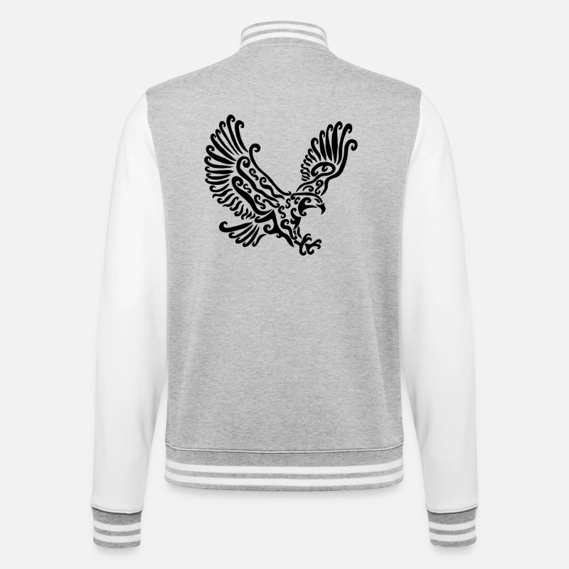 Aigle noir - Veste Teddy - gris chiné / blanc