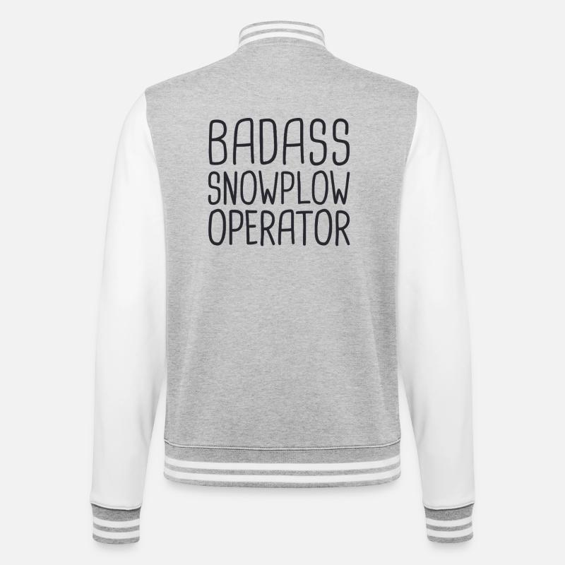 Snowplow Operator Badass Schneepflugfahrer - College-Sweatjacke - Grau meliert/Weiß