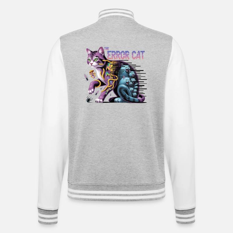 Die irrende Katze Digitale Kunst - College-Sweatjacke - Grau meliert/Weiß