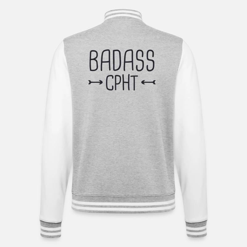 CPhT Badass Pharmacy - College-Sweatjacke - Grau meliert/Weiß