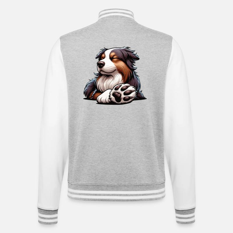 Berger australien Aussie Aussie Propriétaires Aussies - Veste Teddy - gris chiné / blanc