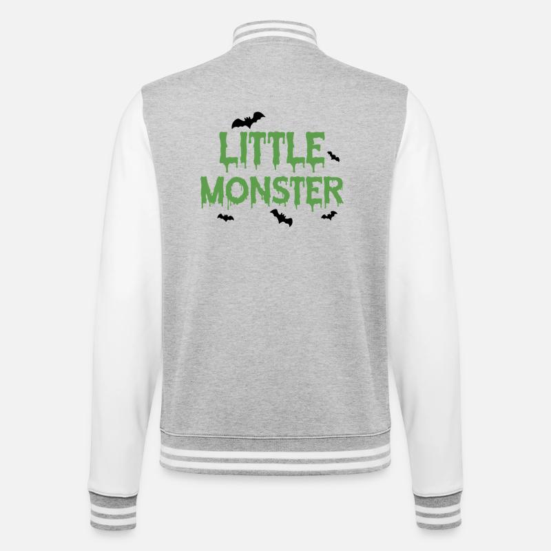 Kleines Monster - College-Sweatjacke - Grau meliert/Weiß