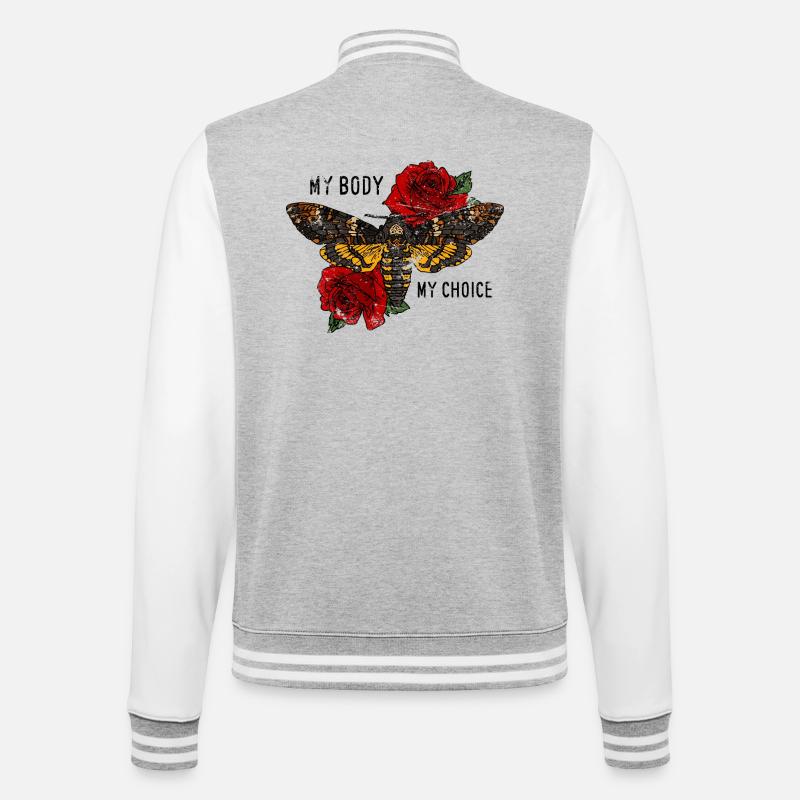 Tarentule papillon avec des roses - Veste Teddy - gris chiné / blanc