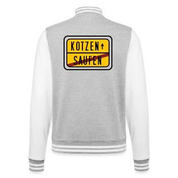 Puking Drinking – Funny Malle Party Design - College Sweat Jacket - heather grey/white - Back - Marisol (170cm)