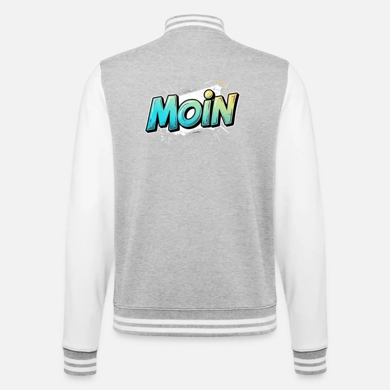 Comic Pop Art Moin Design - College Sweat Jacket - heather grey/white