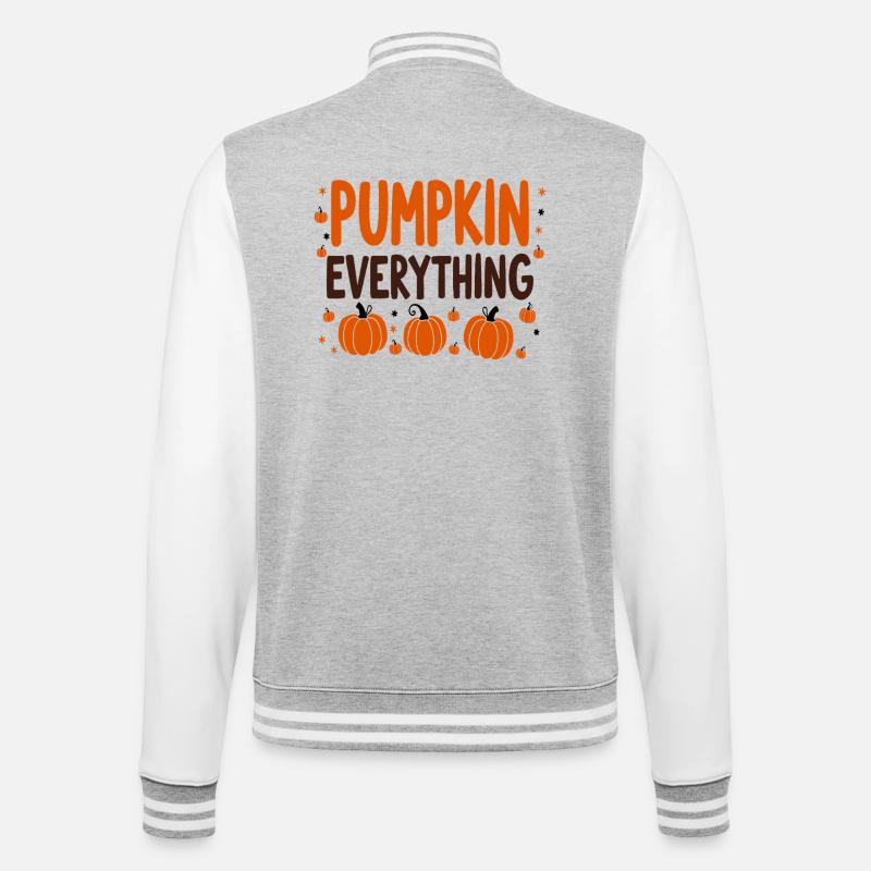 Pumpkin Everything Fall October - College Sweat Jacket - heather grey/white