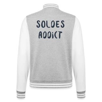Soldes Addict Humour Shopping et Mode - Veste Teddy - gris chiné / blanc - Dos - Marisol (170cm)