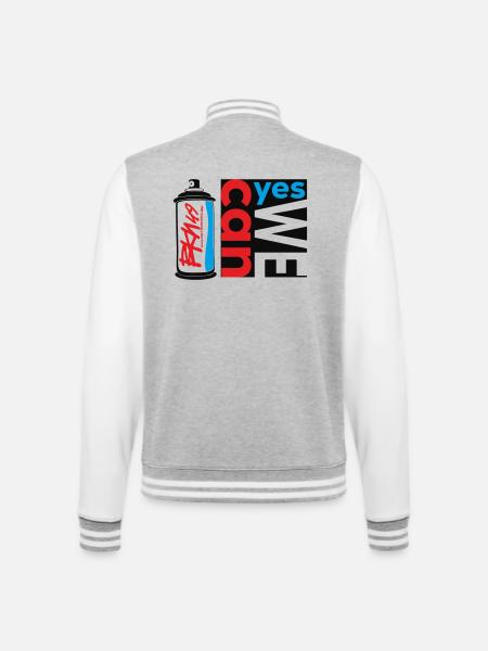Spraykunst Dose Und Stadtgrafik Neonfarben - College-Sweatjacke - Grau meliert/Weiß