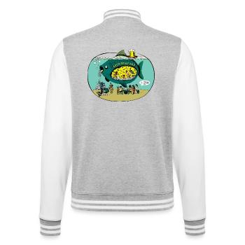 drôle de bière ventre poisson ventre poisson ventre comique Verseau - Veste Teddy - gris chiné / blanc - Dos - Marisol (170cm)