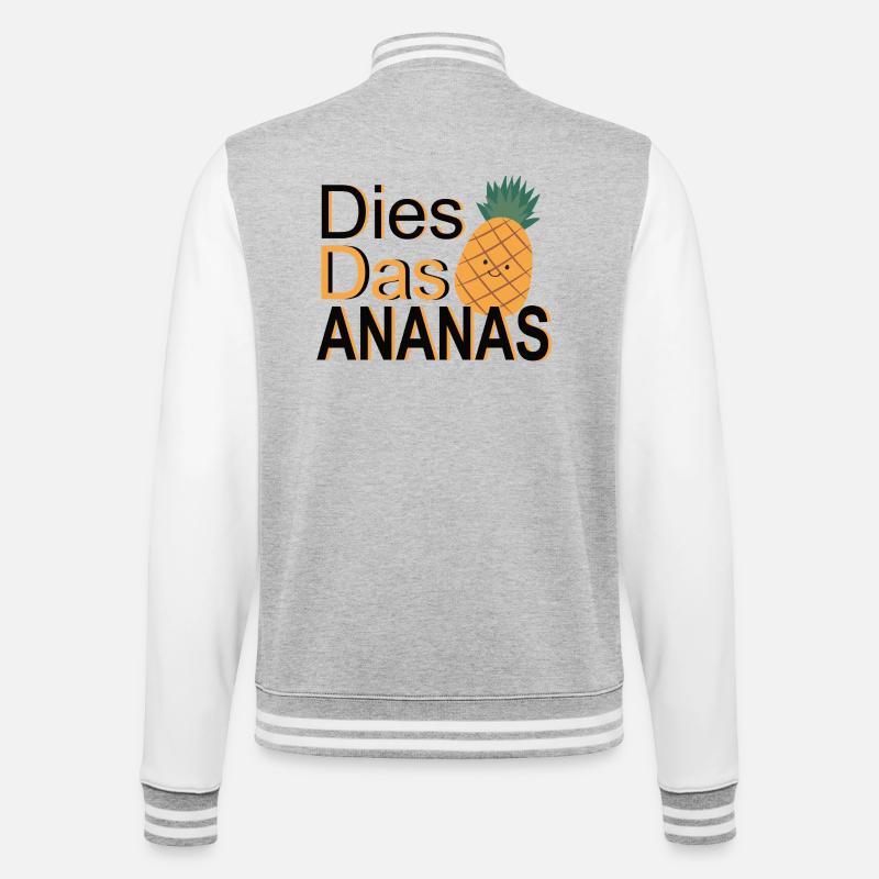 C’est l’ananas – Jeu de mots - Veste Teddy - gris chiné / blanc
