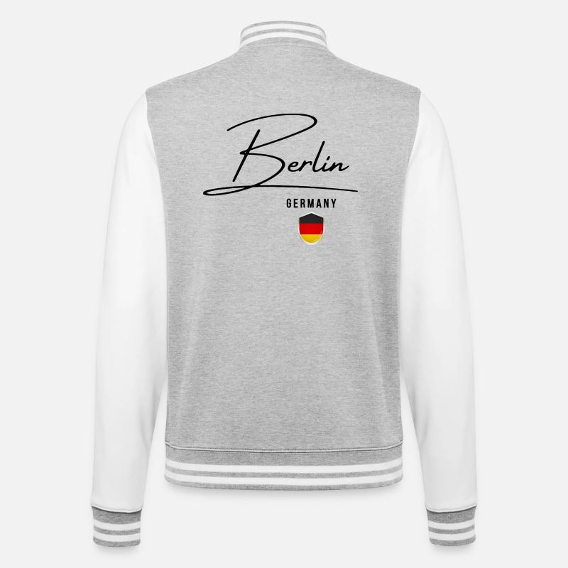 Design élégant Berlin, j’adore Berlin - Veste Teddy - gris chiné / blanc