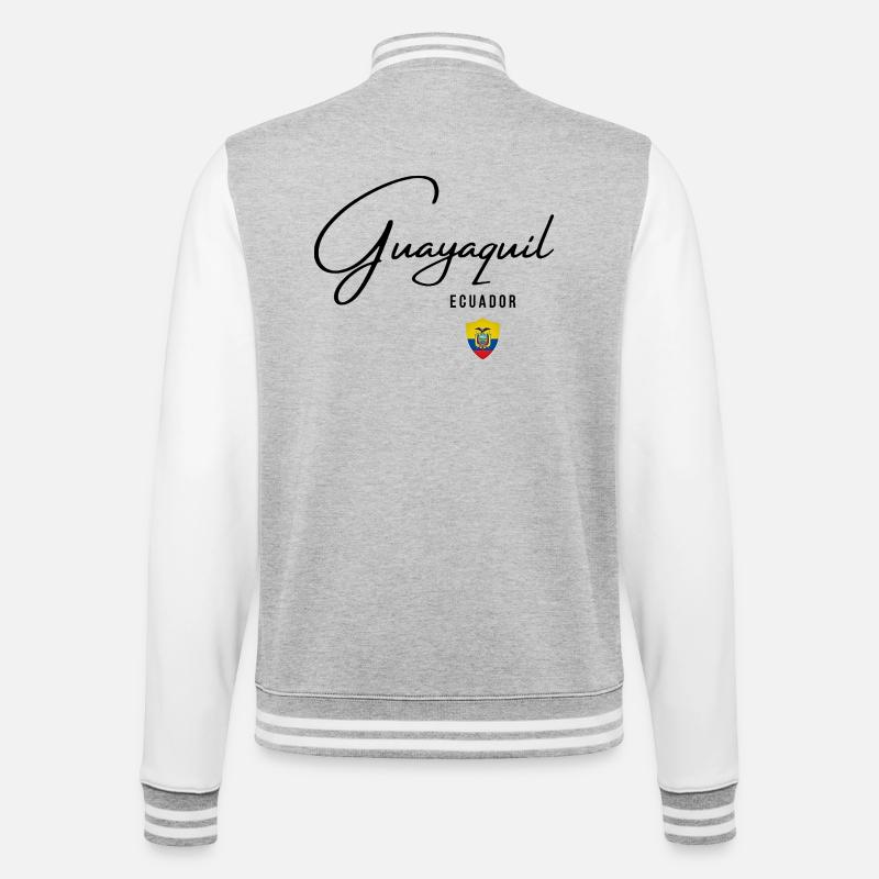 Design élégant Guayaquil, fierté équatorienne - Veste Teddy - gris chiné / blanc