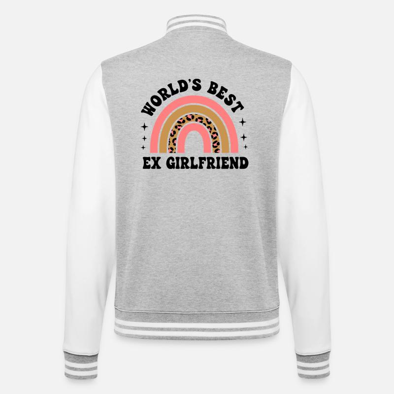 Leopard Rainbow Pattern - College Sweat Jacket - heather grey/white