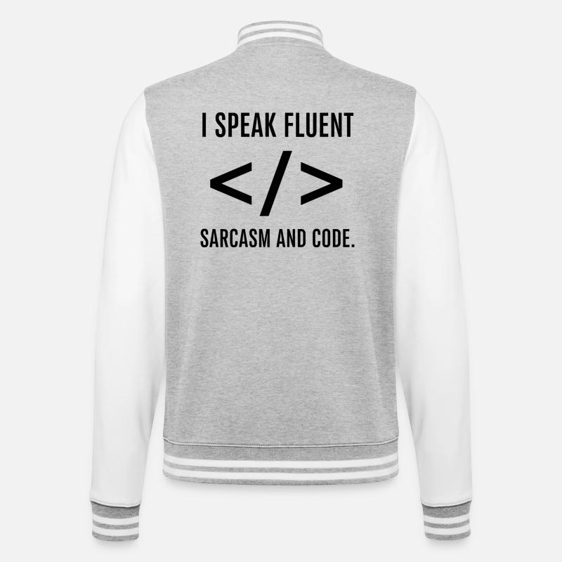 I Speak Fluent Code - College Sweat Jacket - heather grey/white