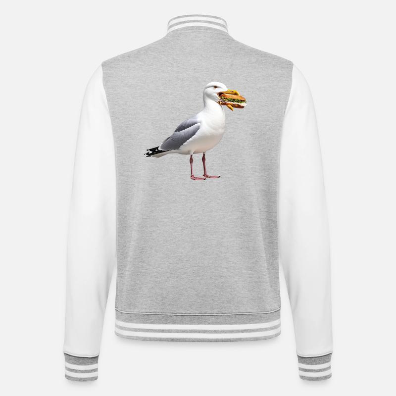 Rouleaux de herrgull avec poisson - Veste Teddy - gris chiné / blanc