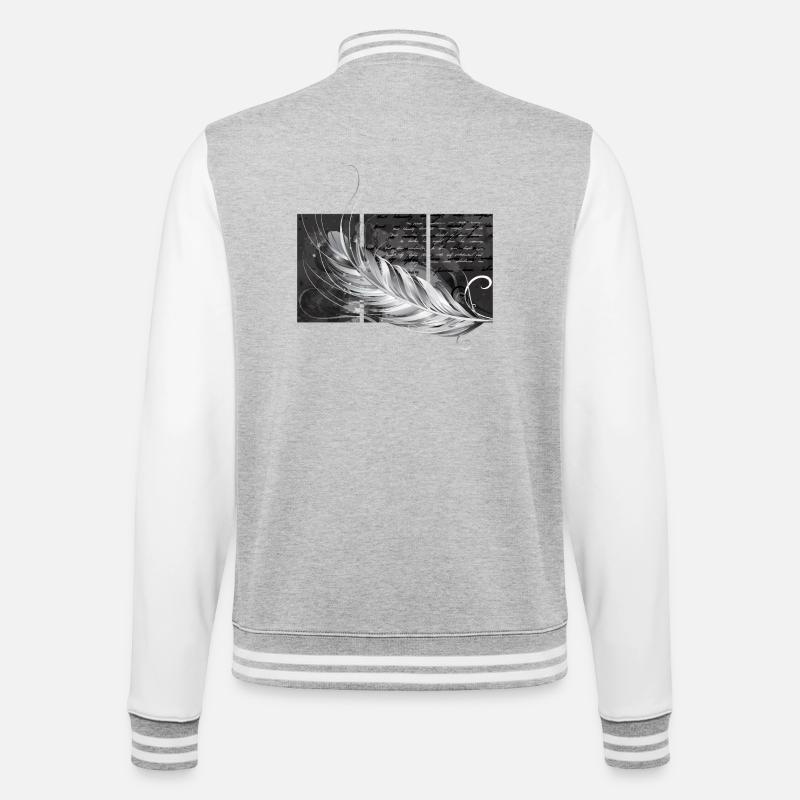 Feather Triptych - College Sweat Jacket - heather grey/white