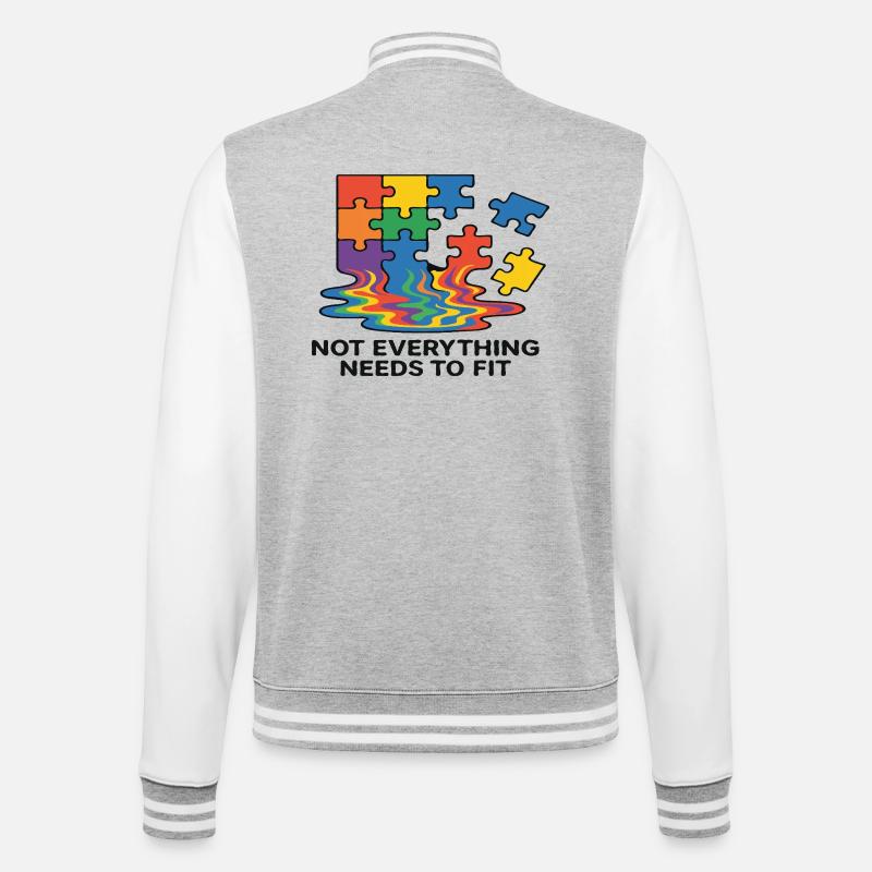 Puzzle arc-en-ciel tout ne convient pas - Veste Teddy - gris chiné / blanc