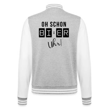 Oh Beautiful Beer Clock - College Sweat Jacket - heather grey/white - Back - Marisol (170cm)