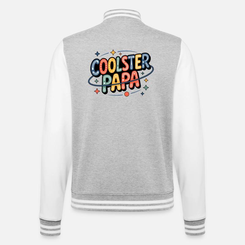 Coolster Dada Neonfarben - College-Sweatjacke - Grau meliert/Weiß