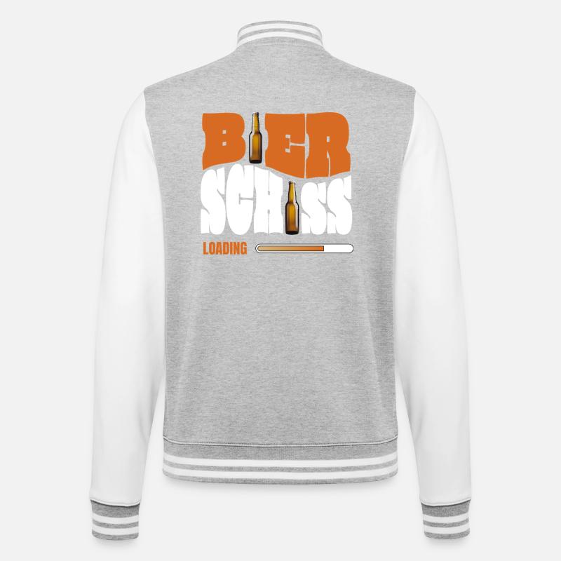 Bierschiss Loading - College-Sweatjacke - Grau meliert/Weiß