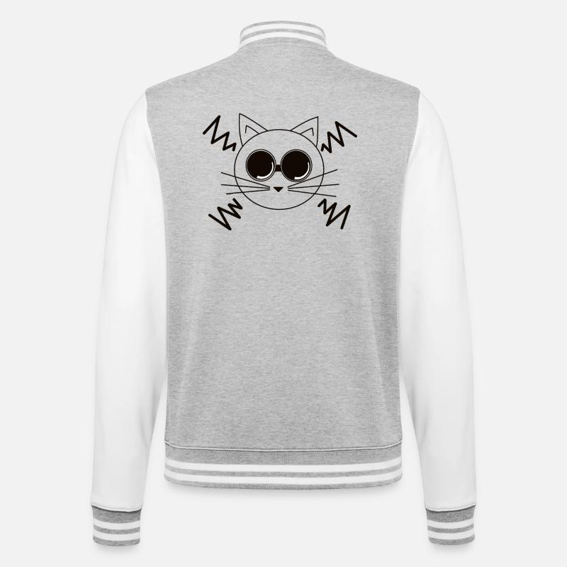 Chat de l’espace - Veste Teddy - gris chiné / blanc