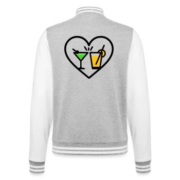 Cocktails Herz Sommer Party Strand Geschenk - College-Sweatjacke - Grau meliert/Weiß - Hinten - Marisol (170cm)