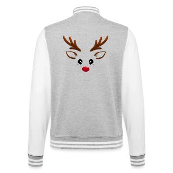 Rudolph Rentier - College-Sweatjacke - Grau meliert/Weiß - Hinten - Marisol (170cm)