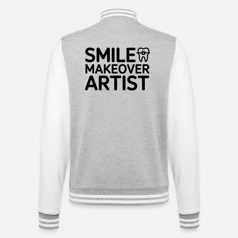 SMILE MAKEOVER ARTIST Conception Dentaire Professionnel - Veste Teddy - gris chiné / blanc