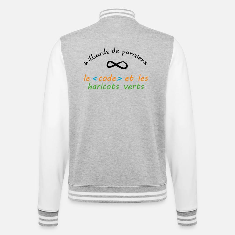 8_milliards_de_parisiens_le_code_et_les_haricot - College Sweat Jacket - heather grey/white