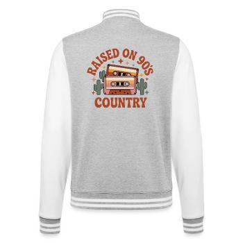 Cassette hip hop enregistrée sur le R&B des années 90 - Veste Teddy - gris chiné / blanc - Dos - Marisol (170cm)