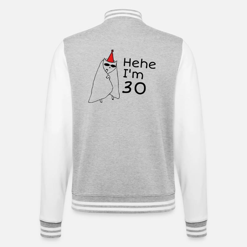 30-jähriges Jubiläumsgeschenk – 30-jähriges Jubiläumsgeschenk - College-Sweatjacke - Grau meliert/Weiß