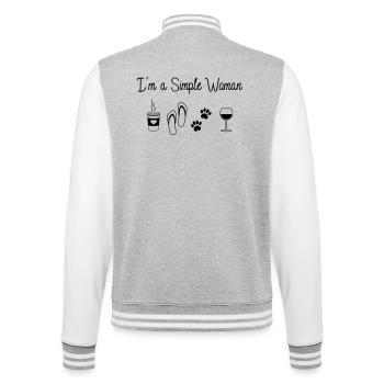 Femme simple - Veste Teddy - gris chiné / blanc - Dos - Marisol (170cm)