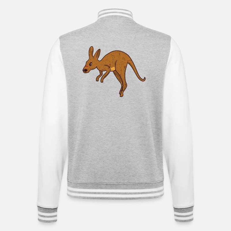 Kangaroo Vintage Rust Texture - College Sweat Jacket - heather grey/white