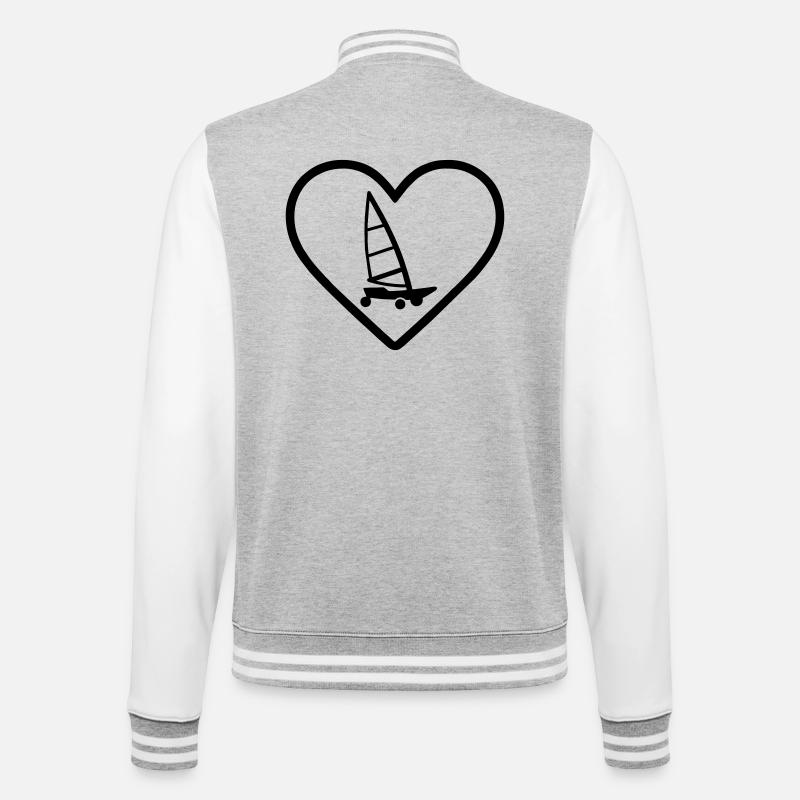Cuore Carro A Vela – Passione Vento - College Sweat Jacket - heather grey/white