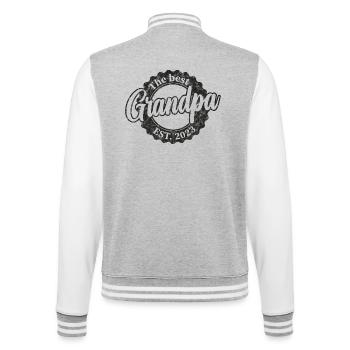 The Best Grandpa since 2023 - College Sweat Jacket - heather grey/white - Back - Marisol (170cm)