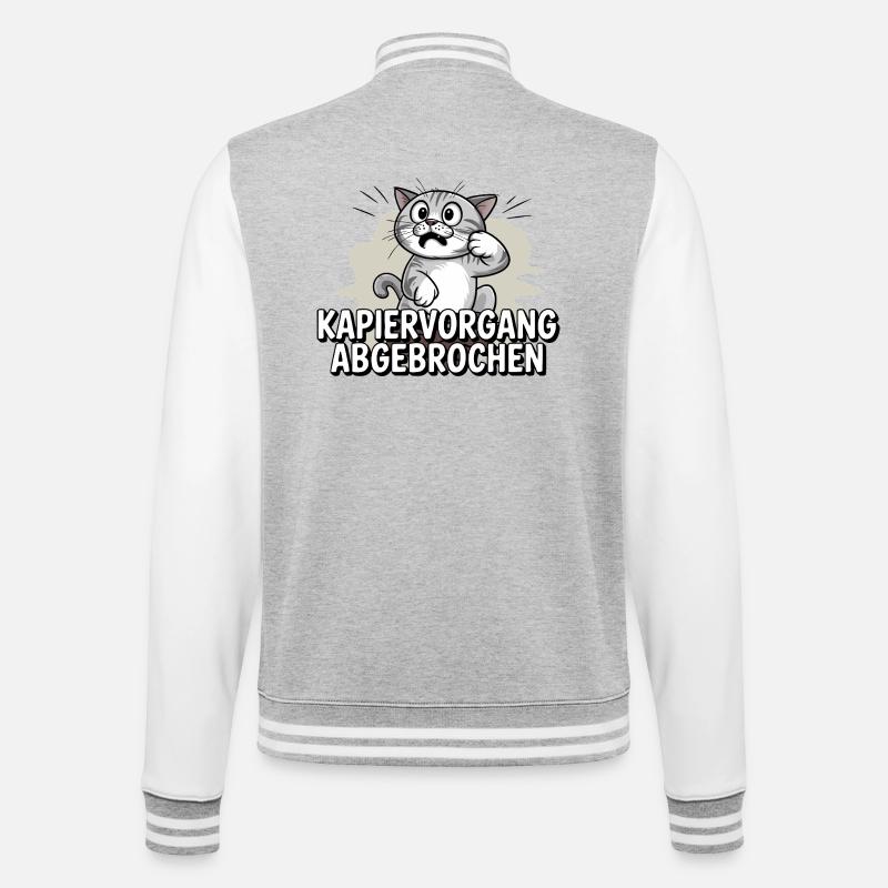 Processus de copie abandonné – chat confus - Veste Teddy - gris chiné / blanc
