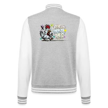 Going to Hendl This Graffiti Denglisch Spruch - College Sweat Jacket - heather grey/white - Back - Marisol (170cm)