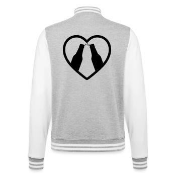 Apéritif de bière Heart Bottles - Veste Teddy - gris chiné / blanc - Dos - Marisol (170cm)