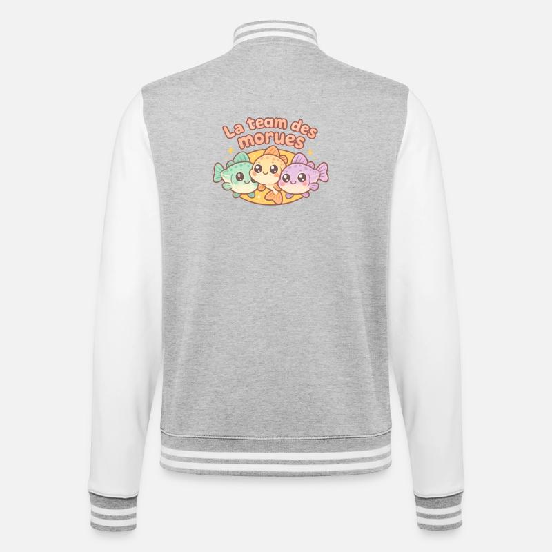 Team Cod Kawaii - College-Sweatjacke - Grau meliert/Weiß